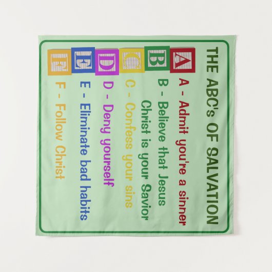 De ABC's van het heil Wandkleed (Voorkant (horizontaal))