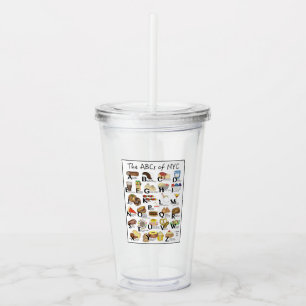 De ABC's van NYC Classic New York City Foods Acryl Drinkbeker