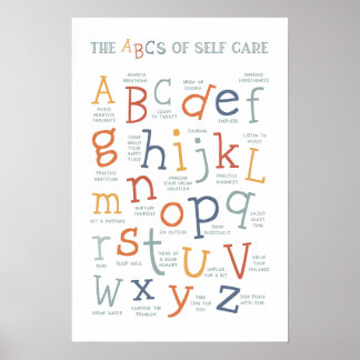 De ABC's van Zelfzorg BoHo Sociaal Emotioneel Poster