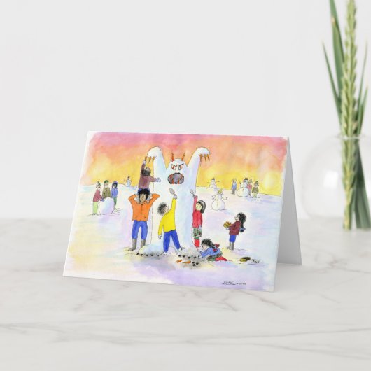 De abominabele Snowman bevroeden Feestdagen Kaart (Voorkant)