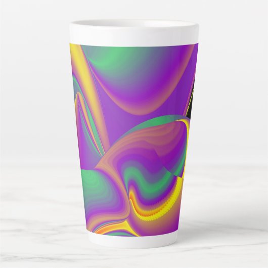 De Abstracte 3D Rainbowart Latte Mok (Voorkant)