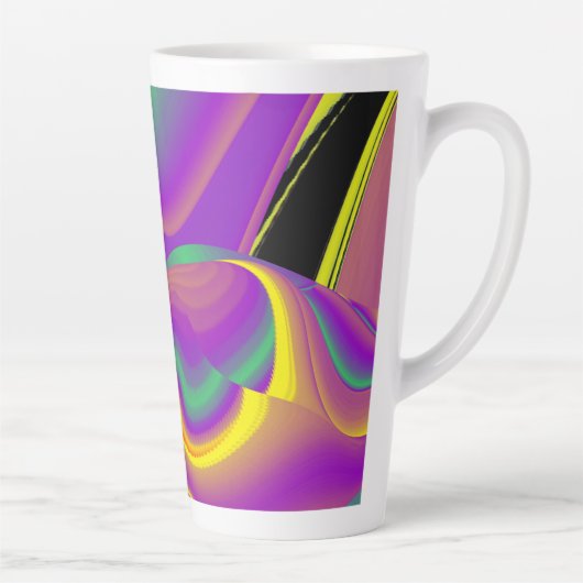 De Abstracte 3D Rainbowart Latte Mok (Rechts)