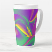 De Abstracte 3D Rainbowart Latte Mok (Rechterhoek)