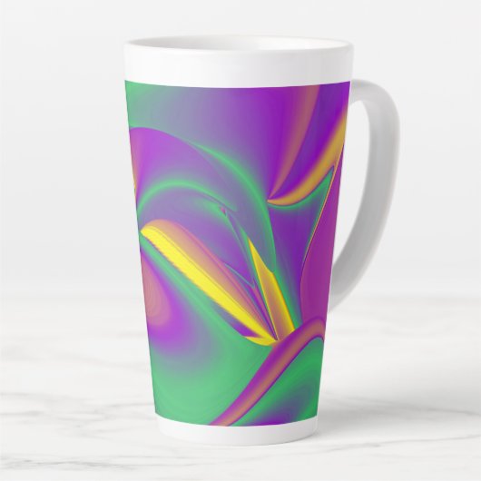 De Abstracte 3D Rainbowart Latte Mok (Rechterhoek)