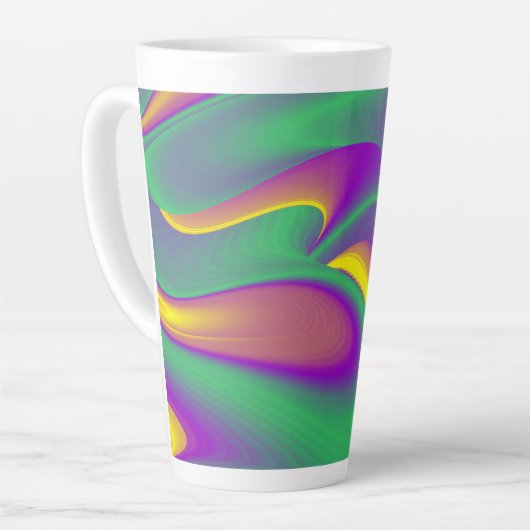 De Abstracte 3D Rainbowart Latte Mok (Linkerhoek)