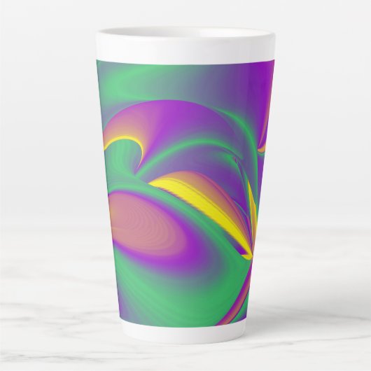 De Abstracte 3D Rainbowart Latte Mok (Voorkant)