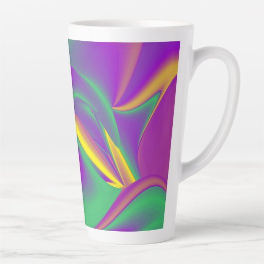 De Abstracte 3D Rainbowart Latte Mok (Rechts)