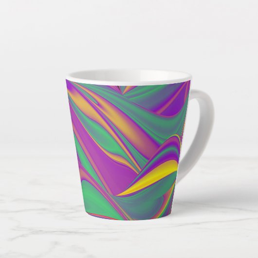 De Abstracte 3D Rainbowart Latte Mok (Rechterhoek)