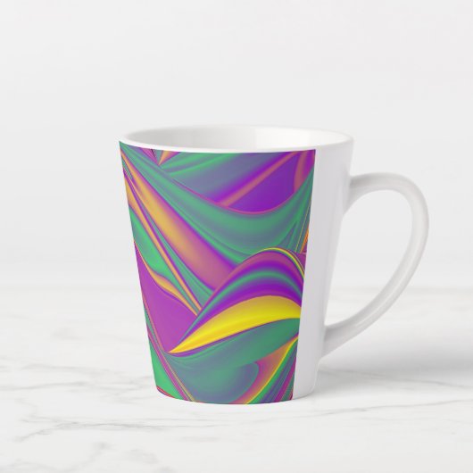 De Abstracte 3D Rainbowart Latte Mok (Rechts)