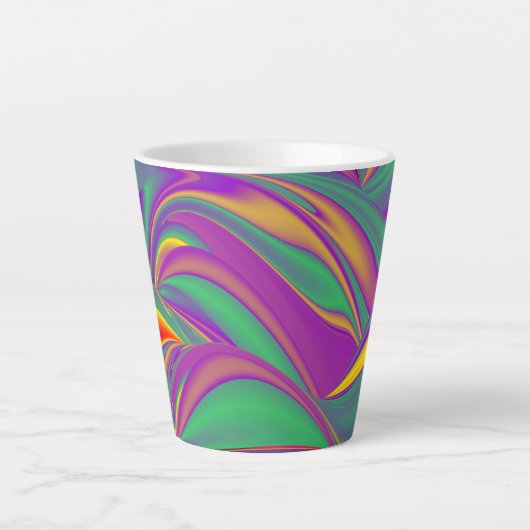 De Abstracte 3D Rainbowart Latte Mok (Voorkant)