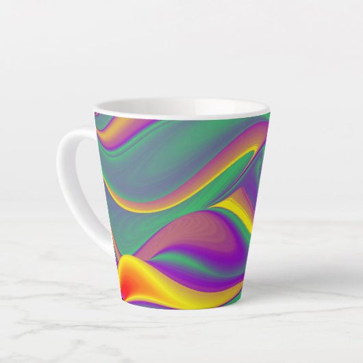 De Abstracte 3D Rainbowart Latte Mok (Linkerhoek)