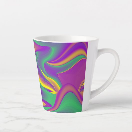 De Abstracte 3D Rainbowart Latte Mok (Rechts)