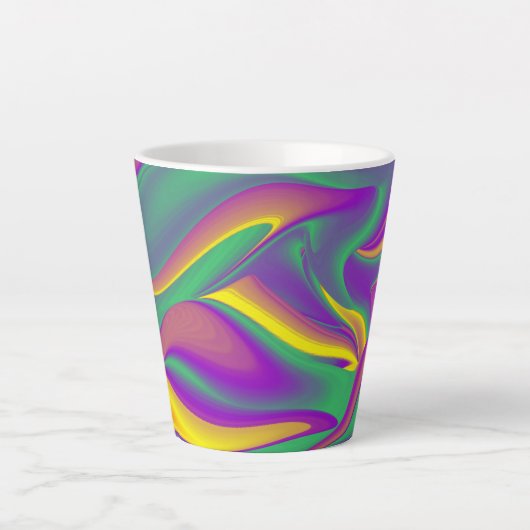 De Abstracte 3D Rainbowart Latte Mok (Voorkant)