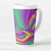 De Abstracte 3D Rainbowart Latte Mok (Rechterhoek)