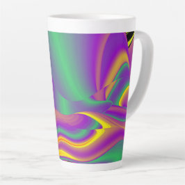 De Abstracte 3D Rainbowart Latte Mok