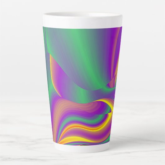 De Abstracte 3D Rainbowart Latte Mok (Voorkant)