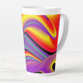 De Abstracte 3D Rainbowart Latte Mok (Rechterhoek)