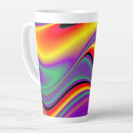 De Abstracte 3D Rainbowart Latte Mok