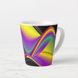 De Abstracte 3D Rainbowart Latte Mok