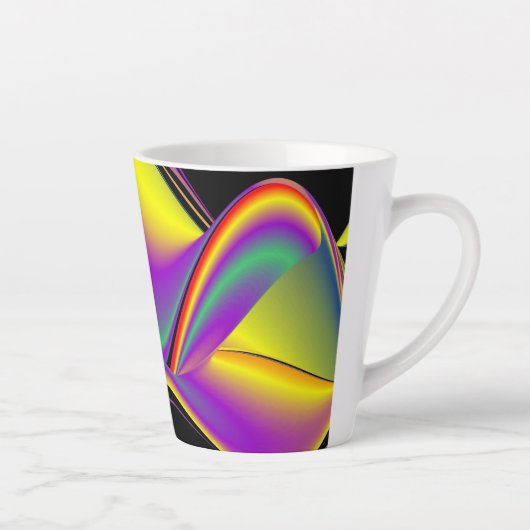 De Abstracte 3D Rainbowart Latte Mok (Rechts)