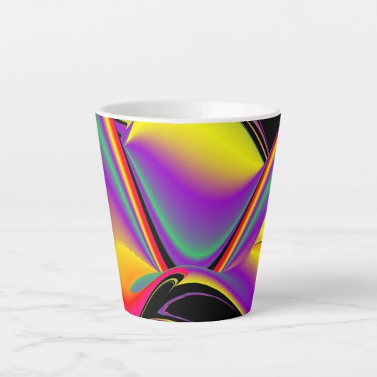 De Abstracte 3D Rainbowart Latte Mok (Voorkant)