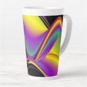 De Abstracte 3D Rainbowart Latte Mok (Rechterhoek)