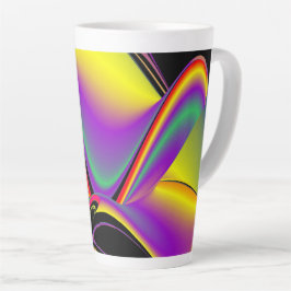 De Abstracte 3D Rainbowart Latte Mok