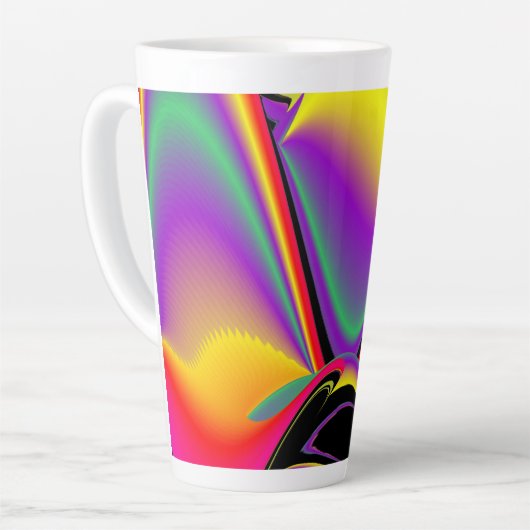 De Abstracte 3D Rainbowart Latte Mok (Linkerhoek)