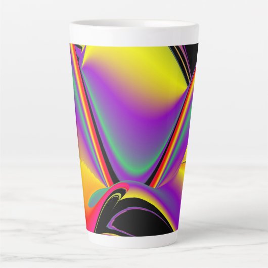De Abstracte 3D Rainbowart Latte Mok (Voorkant)