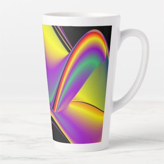 De Abstracte 3D Rainbowart Latte Mok (Rechts)