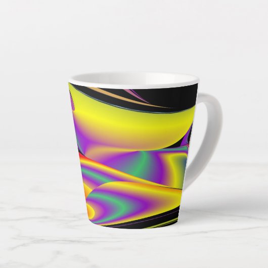 De Abstracte 3D Rainbowart Latte Mok (Rechterhoek)