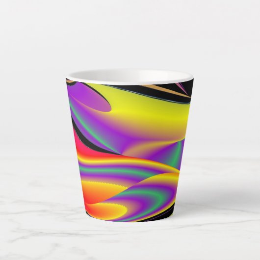 De Abstracte 3D Rainbowart Latte Mok (Voorkant)