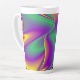 De Abstracte 3D Rainbowart Latte Mok
