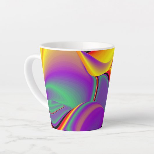 De Abstracte 3D Rainbowart Latte Mok (Linkerhoek)