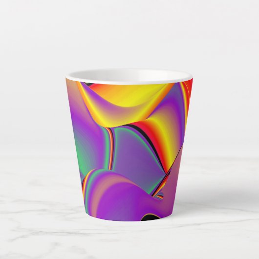 De Abstracte 3D Rainbowart Latte Mok (Voorkant)
