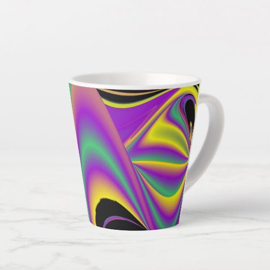 De Abstracte 3D Rainbowart Latte Mok (Rechterhoek)