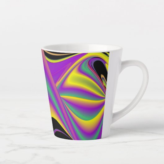 De Abstracte 3D Rainbowart Latte Mok (Rechts)