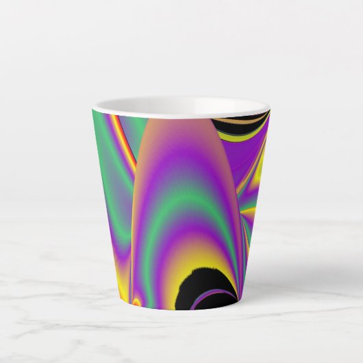 De Abstracte 3D Rainbowart Latte Mok (Voorkant)