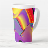 De Abstracte 3D Rainbowart Latte Mok (Rechterhoek)