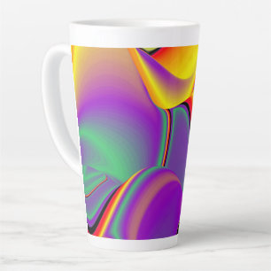 De Abstracte 3D Rainbowart Latte Mok