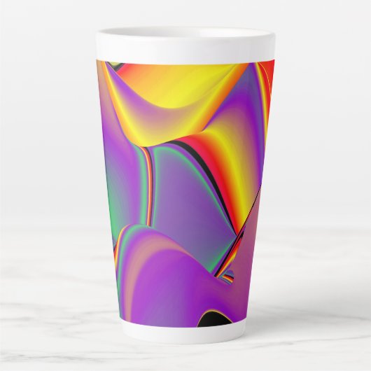 De Abstracte 3D Rainbowart Latte Mok (Voorkant)