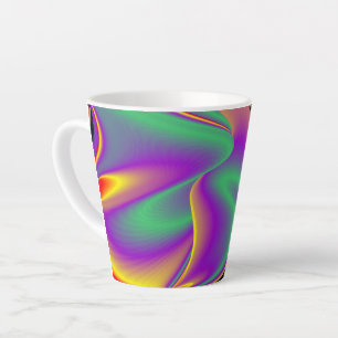 De Abstracte 3D Rainbowart Latte Mok