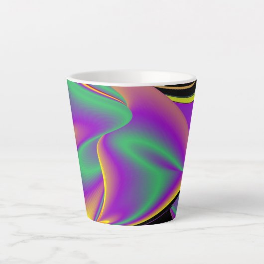 De Abstracte 3D Rainbowart Latte Mok (Voorkant)