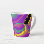 De Abstracte 3D Rainbowart Latte Mok (Rechterhoek)