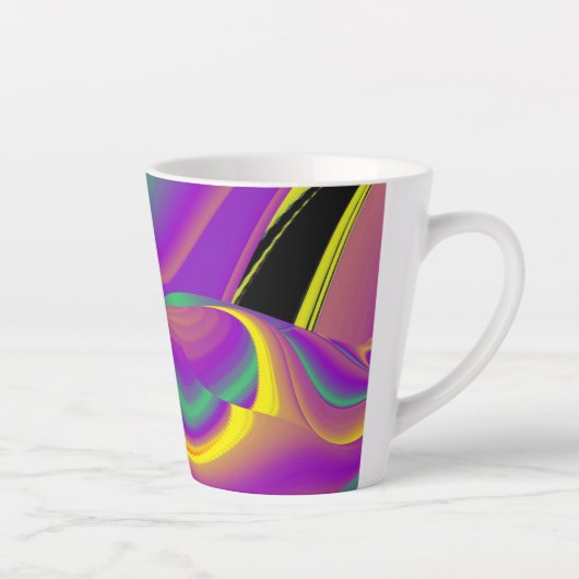 De Abstracte 3D Rainbowart Latte Mok (Rechts)