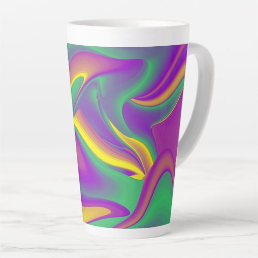 De Abstracte 3D Rainbowart Latte Mok (Rechterhoek)