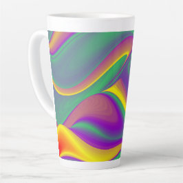 De Abstracte 3D Rainbowart Latte Mok