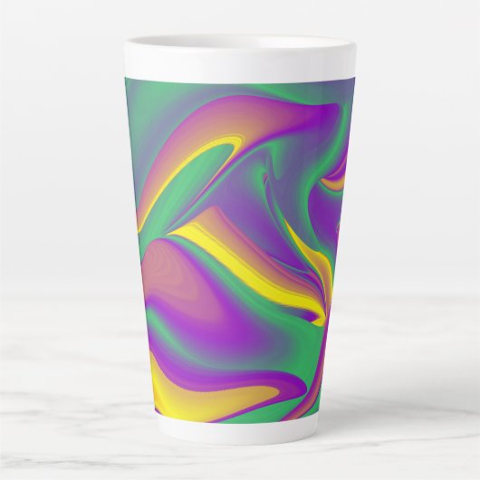 De Abstracte 3D Rainbowart Latte Mok (Voorkant)
