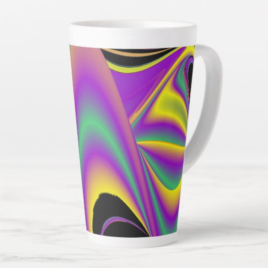 De Abstracte 3D Rainbowart Latte Mok (Rechterhoek)