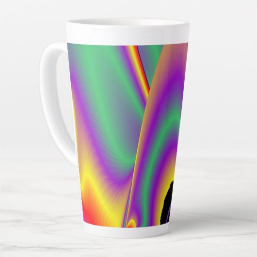 De Abstracte 3D Rainbowart Latte Mok (Linkerhoek)